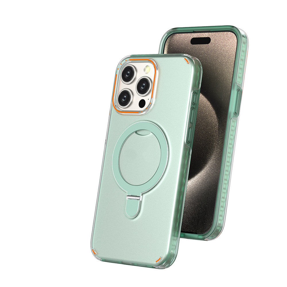 New Color Magnetic Stand Phone Case with Stand Holder Suitable for Magesafe Magnetic Transparent Wireless Charging Phone Case