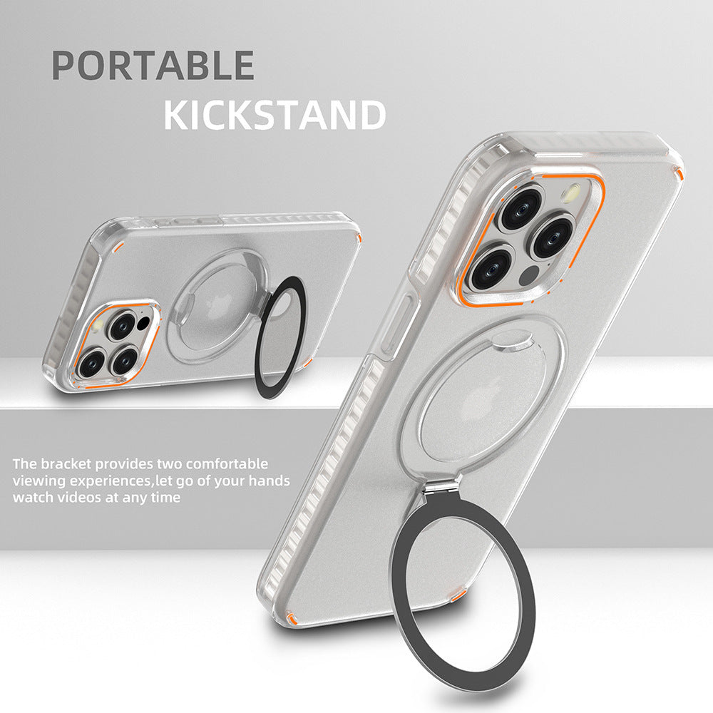 New Color Magnetic Stand Phone Case with Stand Holder Suitable for Magesafe Magnetic Transparent Wireless Charging Phone Case