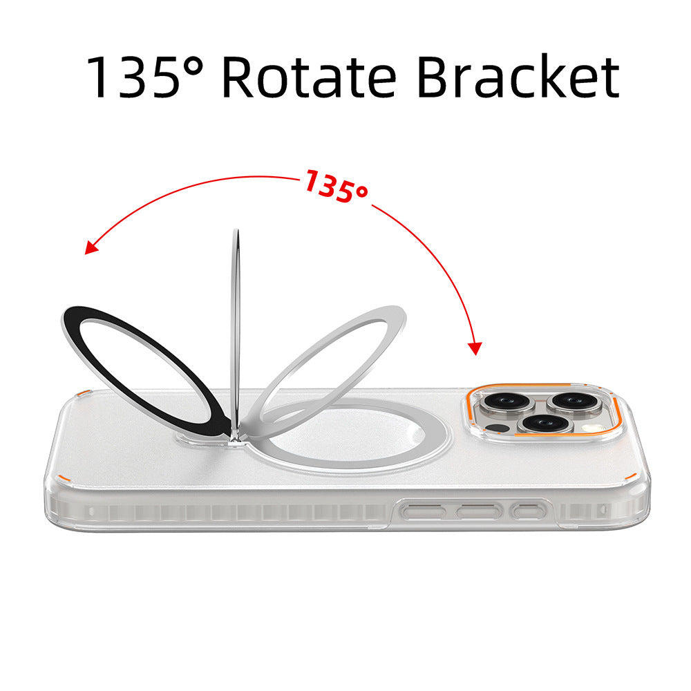 New Color Magnetic Stand Phone Case with Stand Holder Suitable for Magesafe Magnetic Transparent Wireless Charging Phone Case