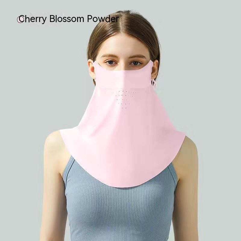 Facekini full face sunscreen mask breathable thin ice silk