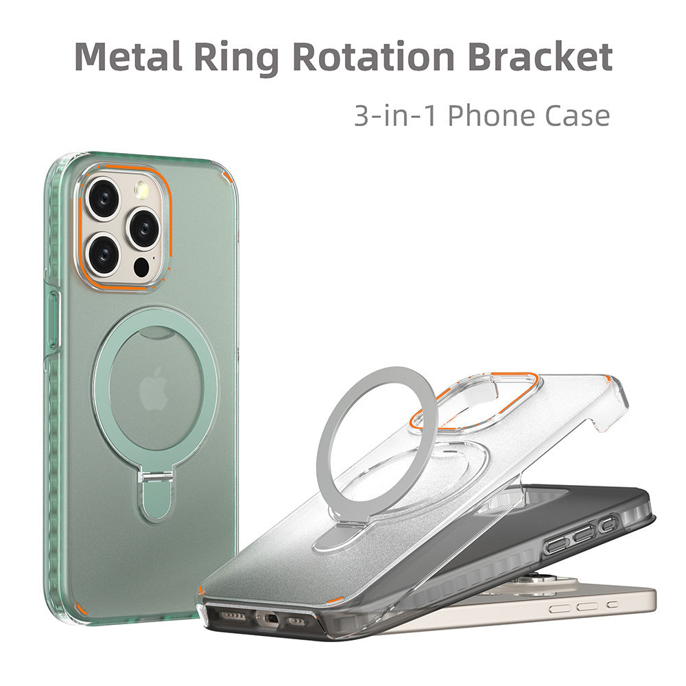 New Color Magnetic Stand Phone Case with Stand Holder Suitable for Magesafe Magnetic Transparent Wireless Charging Phone Case