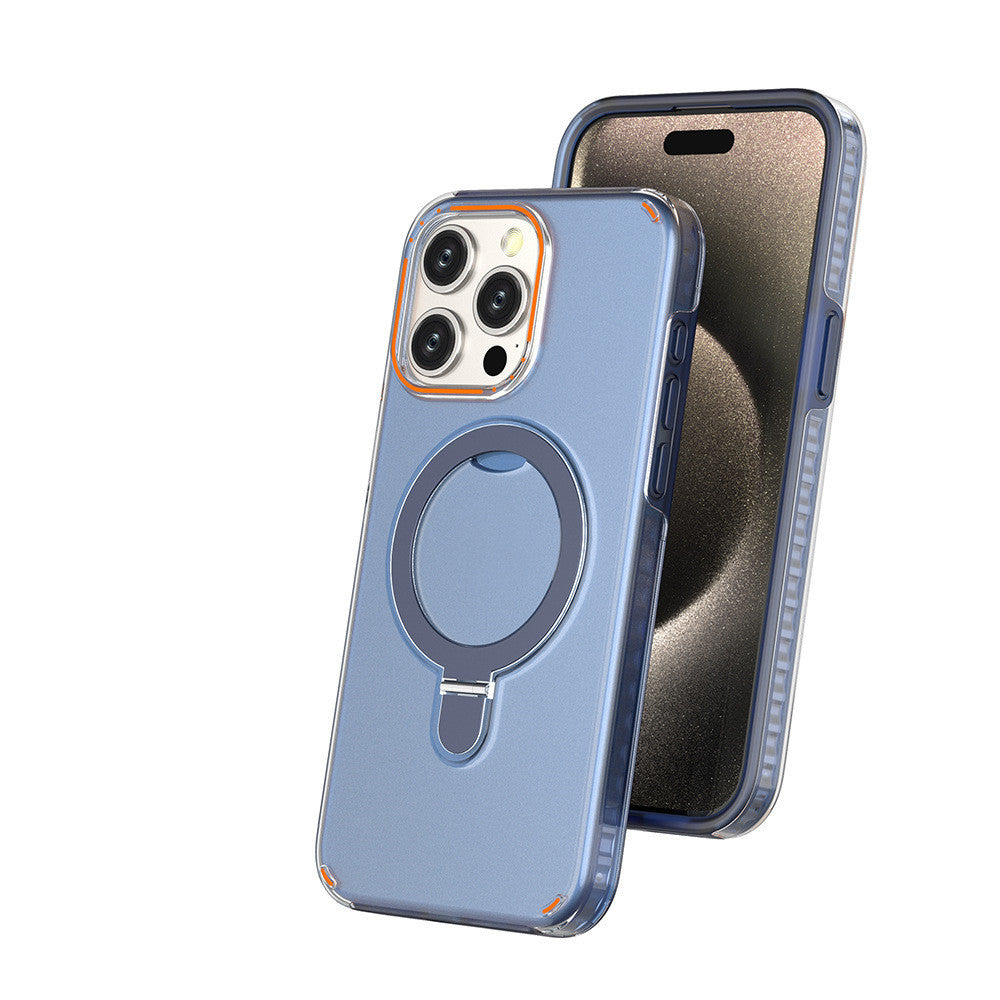 New Color Magnetic Stand Phone Case with Stand Holder Suitable for Magesafe Magnetic Transparent Wireless Charging Phone Case