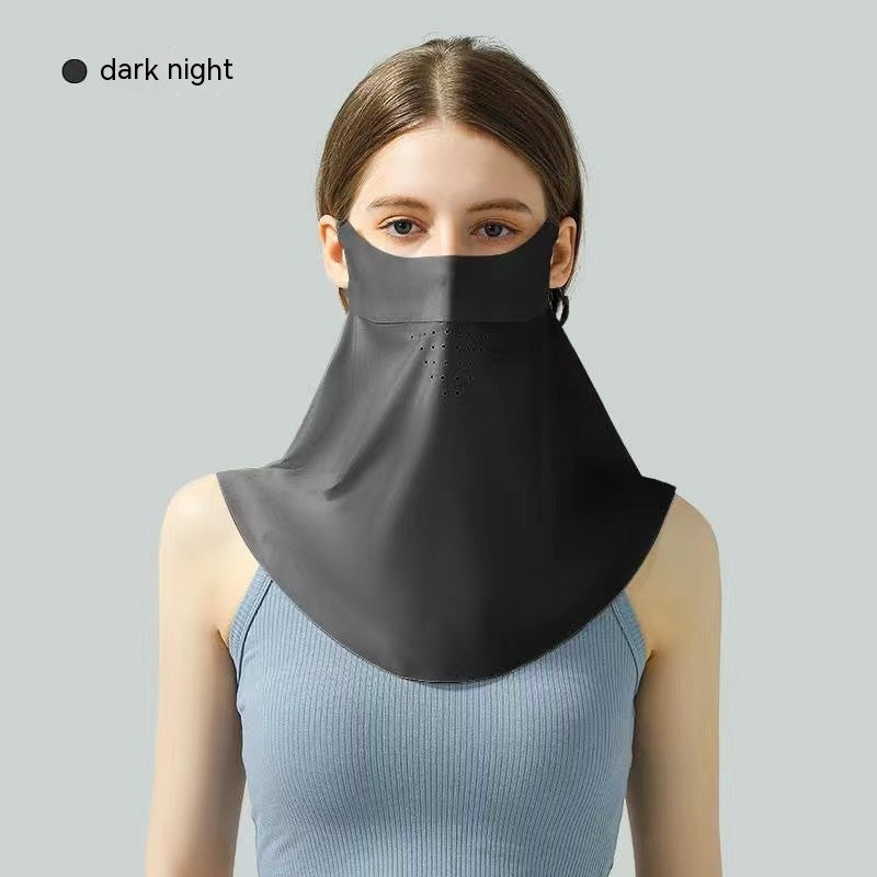 Facekini full face sunscreen mask breathable thin ice silk