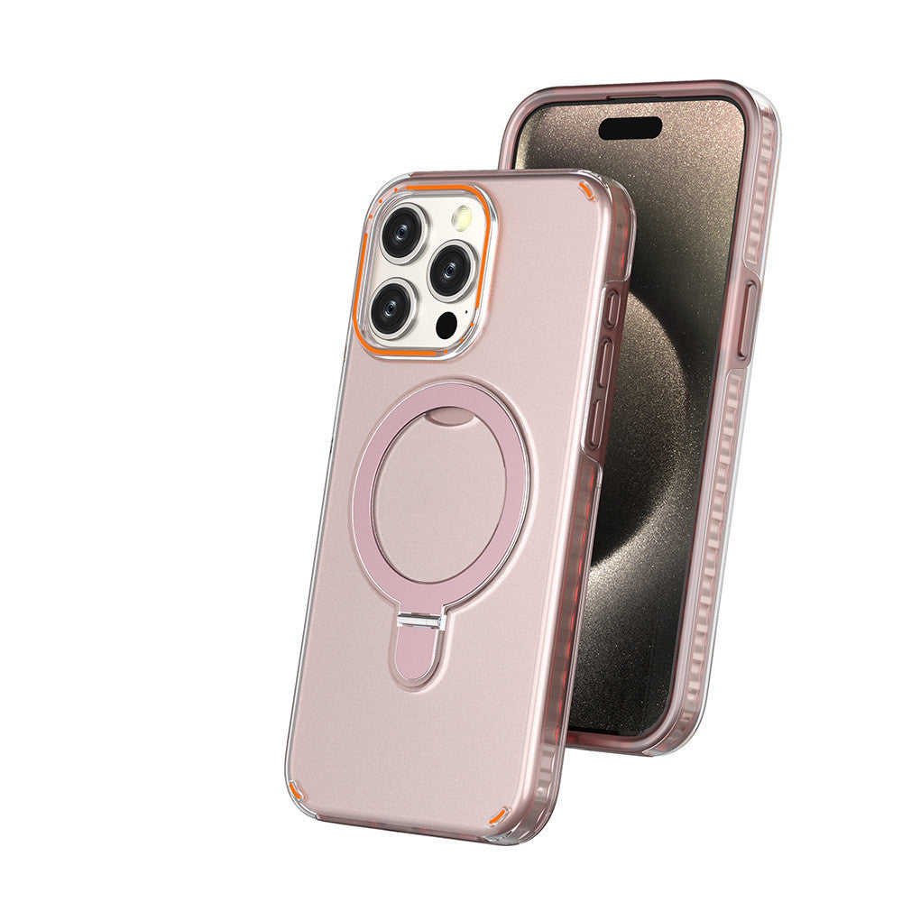 New Color Magnetic Stand Phone Case with Stand Holder Suitable for Magesafe Magnetic Transparent Wireless Charging Phone Case